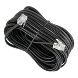 Cable 4m Telefono Modem C/ Ficha Plug Rj11 M/m B/n X 4u Htec