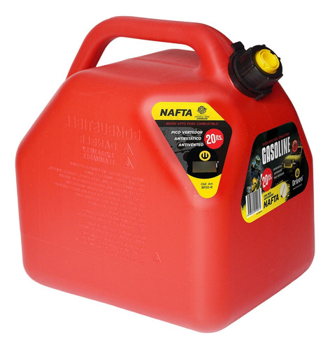 Bidon Homologado Rojo Combustible 20l Pico Driven Pico