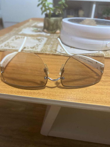 Óculos De Sol Branco Com 1 Grau , Proteção Uv