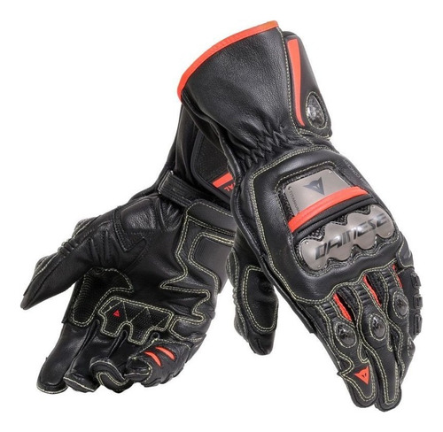 Guantes De Piel Full Metal 6 Ngo/rjo Fluo Xl Dainese