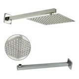 Kit Ducha Chuveiro Slim Aço Inox 304 20x20 Braço 40cm Es125