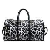 Women's Travel Bag Large Capacity Duffle Carry On Luggage Bag Leopard Print Shoulder Bags Female Bag (white Travel Bag)