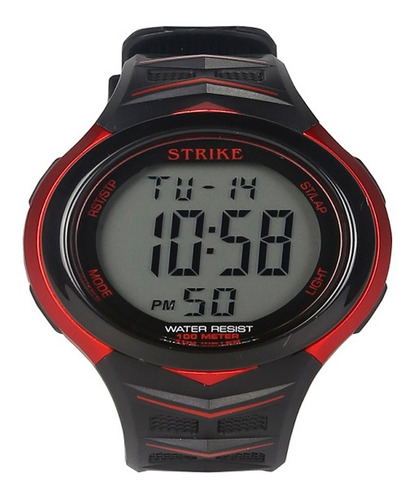 Reloj Strike Watch Yp-15678-01 Red Hombre Deportivo Color De La Correa Negro Color Del Bisel Negro Color Del Fondo Gris