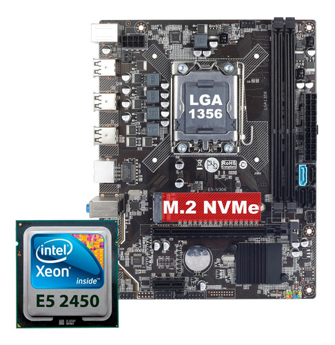 Placa Mãe Gamer Kllisre X79 Lga 1356 Com Intel Xeon E5 2450