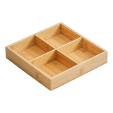 Organizador Caja Bandeja Cajón Bambú Baño/cocina 4 Division