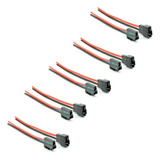 5 Pares Chicote Conector 2 Vias 4mm P/ Falante Farol Milha