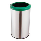 Lixeira Inox Aro Esmaltado 35 Litros Área Gourmet Cozinha Cor Verde