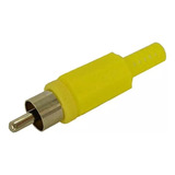 Conector Rca Macho Plastico Color Amarillo X 5 Unidades