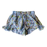 Short Nena Bambula Estampado Con Volado Verano Talle2, 4 Y 6