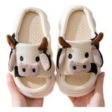 Pantuflas De Vaca Para Niños Suaves Cómodas Lino Mudas