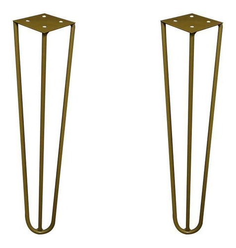 2 Pé Metal 30cm Hairpin Legs Mesa De Canto Rack Puff Dourado