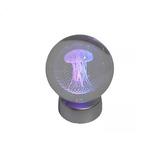 Esfera Vidrio 9cm Con Base Luces Led Decoracion