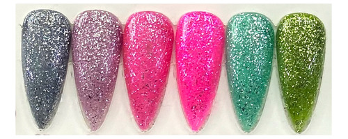 Gel Miss Nana Gama E Gama Con Glitter Caja Con 6pzs De 10ml