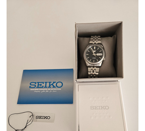 Reloj Seiko 5 Automático Snk357 Azul En Excelente Estado