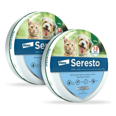 2 Piezas Seresto Collar Antipulgas Perros Y Gatos -8kg | Envío gratis
