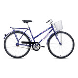 Bicicleta Bike Aro 26 Houston Onix Com Cesta Modelo Fv Vb Cor Violeta