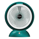 Ventilador Usb De Escritorio Led Portátil Mini Verde