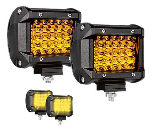 Par Faros 24 Led Auxiliar Dually Con Estrobo 4x4 72w Ambar