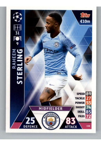 Topps Uefa Champions League Match Attax 158 Raheem Sterling 