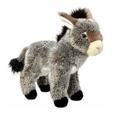 Burro De Peluche De Felpa Suave Color Gris Claro Y Negro