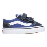 Tenis Vans Toddler Old Skool V Azul Para Niño [van1447]