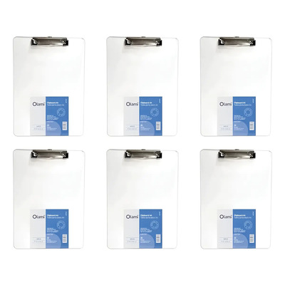 Tabla Porta Block A4 Pack X6 Acrilico Clipboard Gancho Metal | Envío gratis
