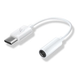 Adaptador Usb 3.1 Tipo-c A Auxiliar 3.5 Audifonos Color Blanco