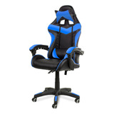 Silla Gamer Ergonómica Urban Design, Reclinable 135° Color Azul Oscuro Material Del Tapizado Tela Vinipiel