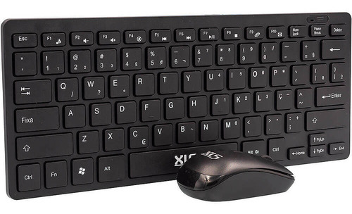 Mini Teclado E Mouse Wireless Sem Fio Slim Plug Play 2.4ghz