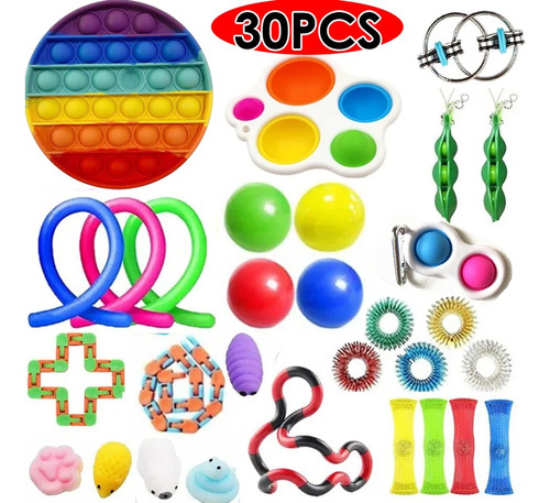 30 Piezas Fidget Push Pop Ito Juguete Sensorial - Caja Miste