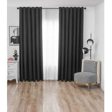 Cortinas Blackout Living Dormitorios Oficinas Negra 230x140