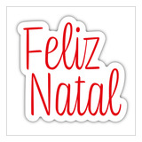 Placa Quadro Happy Feliz Natal Vermelho Branco - Decoração 