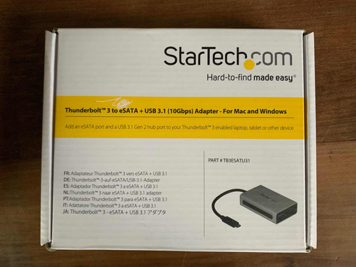 Starttech Thunderbolt 3 A Esata 3.1 (10gbps) Win &mac