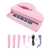 Set De Piano Eléctrico Rosa De 32 Teclas Con Micrófono De So