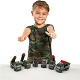 Set Carros Juguete Militares Escala Impulso Niños