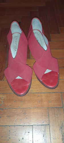 Zapatos Rojos Cuero Mujer