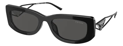 Prada Spr 14y 1ab-5s0 Symbole Rectangle Black Silver