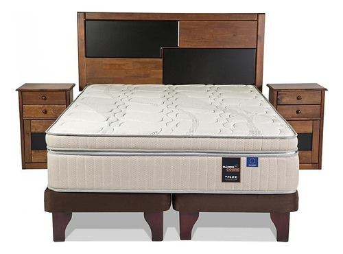 Cama Europea Máximo Cobre 2 Plazas Base Dividida Set Colonia