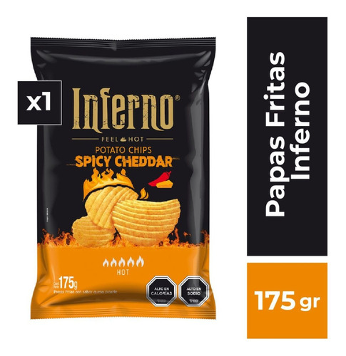 Papas Fritas Inferno Spicy Cheddar 175 G