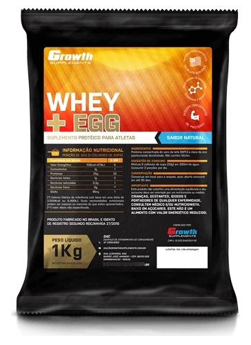 Whey E Egg (sabor Natural) (1kg) - Growth Supplements