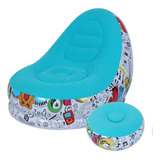 Sillon Inflable Sofa Portatil Reposapiés Estampado 