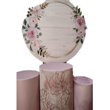 Alquiler Fondo Circular Con Pie, Funda Flores Rosas