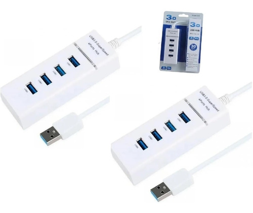 Hub Usb 4 Puertos Velocidad 3.0 Super Estable 2unidades