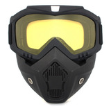 Casco Gafas Motocicleta Con Protector Facial A Prueba Viento