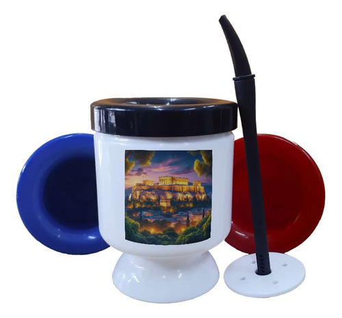 Mate Plastico Acropolis Antigua Grecia Paisaje Viaje M2