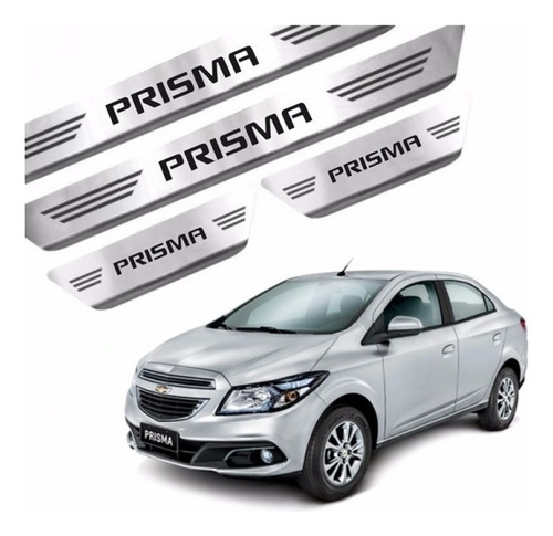 Kit Soleita  Para Porta Chevrolet Prisma Aço Escovado Verni