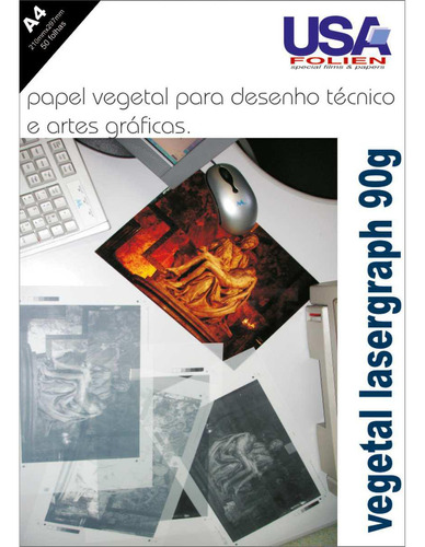 Papel Vegetal Lasergraph A4 90g - Translúcido E Resistente