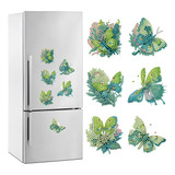 6 Imanes H15k Para Refrigerador Con Forma De Mariposa En For