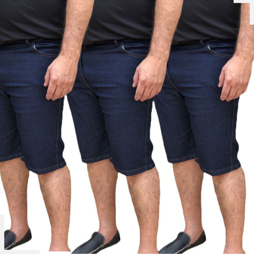 Kit 3 Bermuda Jeans Masculina Plus Size Shorts Masculino