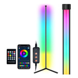 Lámpara De Pie De Esquina Led Rgb Conectada Bt De 9w 150 Cm/